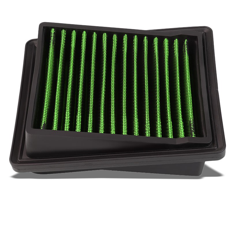 Green High Flow Washable/Reuse Airbox Drop-In Panel Air Filter For 07-08 FIT 1.5-Performance-BuildFastCar
