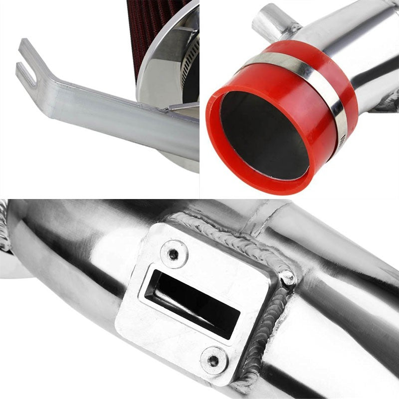 Shortram Air Intake Polish Pipe/Red Filter For Nissan 07-12 Altima L32A D32 V6-Performance-BuildFastCar