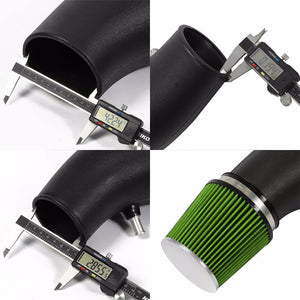 Black Shortram Air Intake+Green Filter For Honda 92-00 Civic/Del Sol 1.5L/1.6L-Performance-BuildFastCar