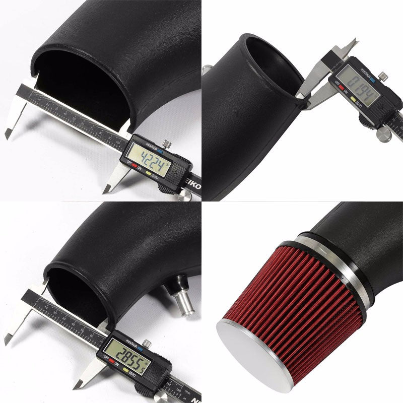 Black Shortram Air Intake+Red Filter For Honda 92-00 Civic/Del Sol 1.5L/1.6L-Performance-BuildFastCar