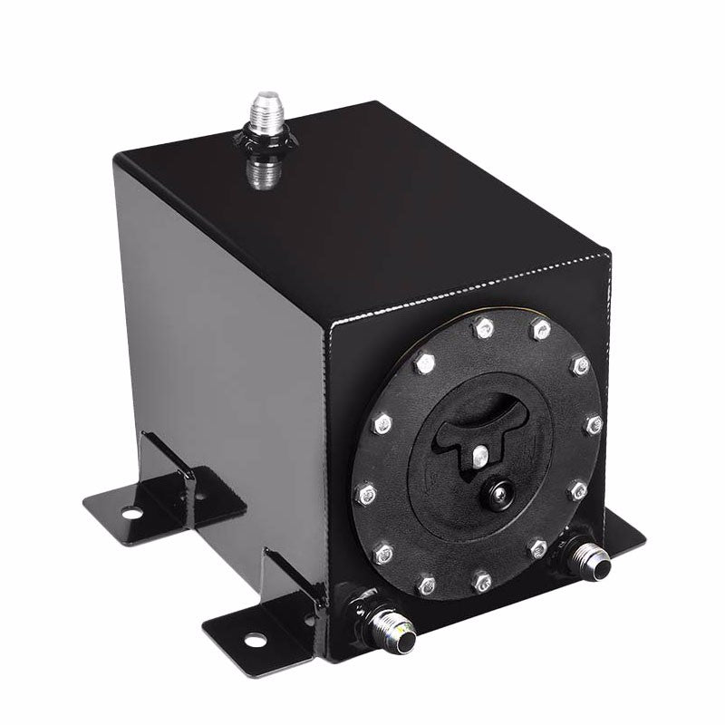 Black Aluminum 1 Gallon/3.75L Gas Fuel Cell Tank/Black Cap Door+Level Sender-Performance-BuildFastCar