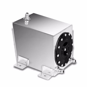 Polish Aluminum 1 Gallon/3.75L Gas Fuel Cell Tank/Black Cap Door+Level Sender-Performance-BuildFastCar