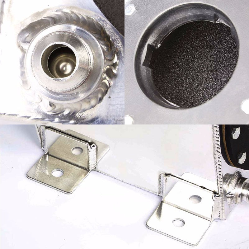 Polish Aluminum 1 Gallon/3.75L Gas Fuel Cell Tank/Black Cap Door+Level Sender-Performance-BuildFastCar