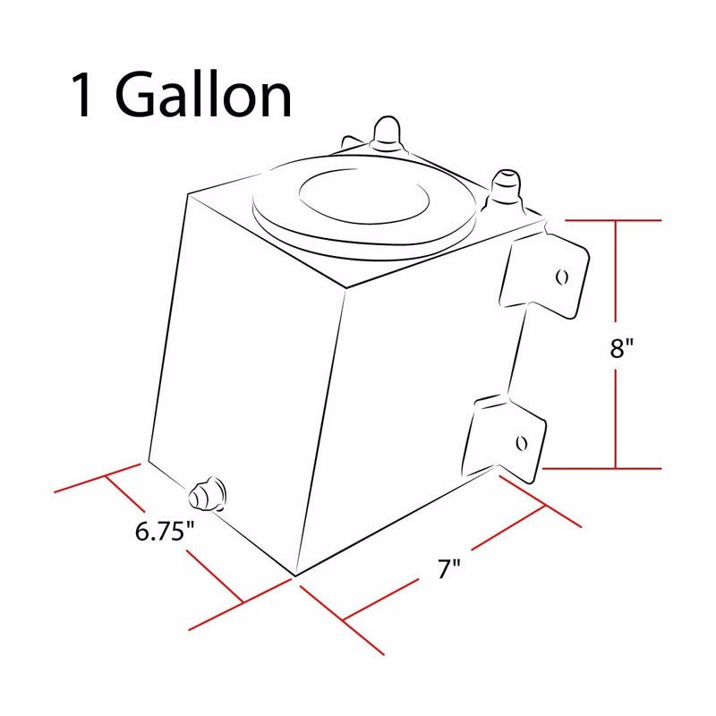 Polish Aluminum 1 Gallon/3.75L Gas Fuel Cell Tank/Black Cap Door+Level Sender-Performance-BuildFastCar