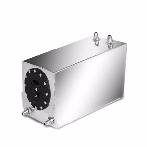 Polish Aluminum 3 Gallon/11.4L Gas Fuel Cell Tank/Black Cap Door+Level Sender-Performance-BuildFastCar