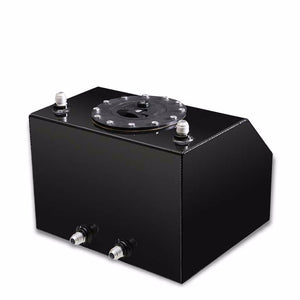Black Aluminum 4 Gallon/15 Liter Gas Fuel Cell Tank/Black Cap Door+Level Sender-Performance-BuildFastCar