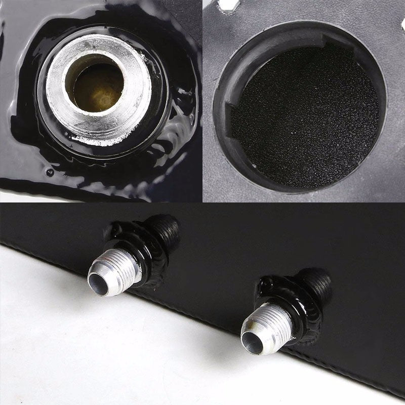 Black Aluminum 4 Gallon/15 Liter Gas Fuel Cell Tank/Black Cap Door+Level Sender-Performance-BuildFastCar