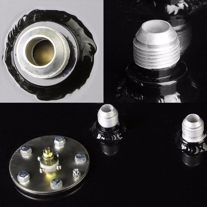 Black Aluminum 12 Gallon/45.4L Gas Fuel Cell Tank/Black Cap Door+Level Sender-Performance-BuildFastCar