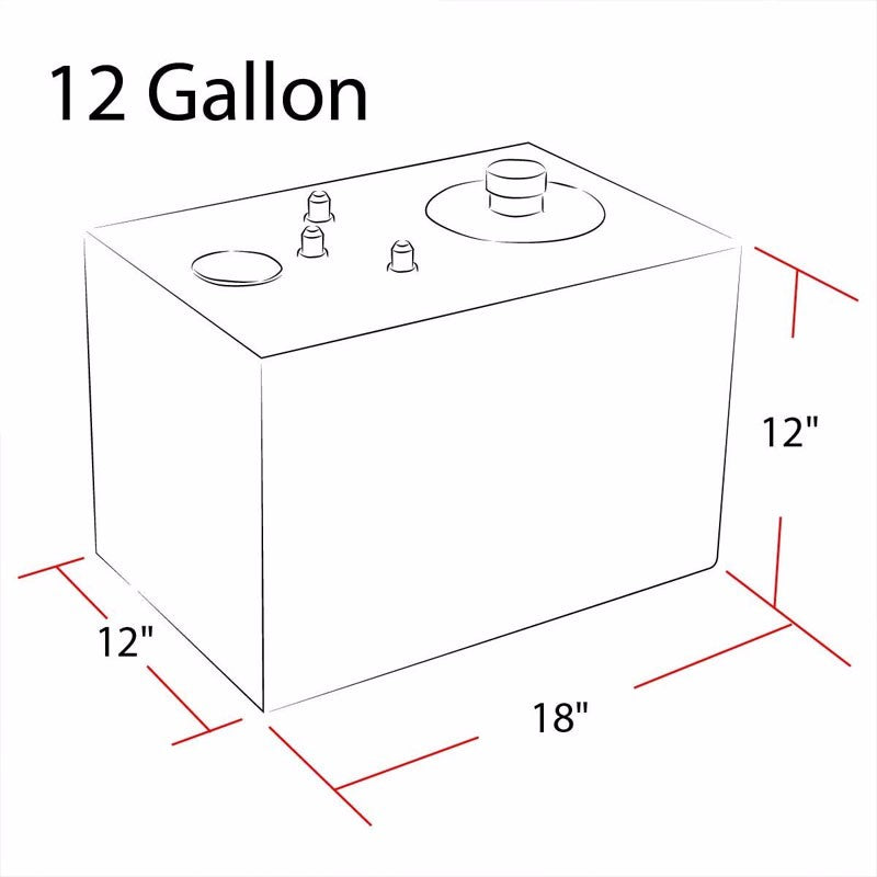Black Aluminum 12 Gallon/45.4L Gas Fuel Cell Tank/Black Cap Door+Level Sender-Performance-BuildFastCar
