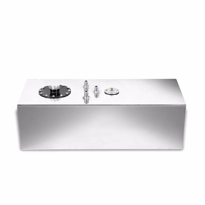 Polish Aluminum 15 Gallon/45.4L Gas Fuel Cell Tank/Black Cap Door+Level Sender-Performance-BuildFastCar