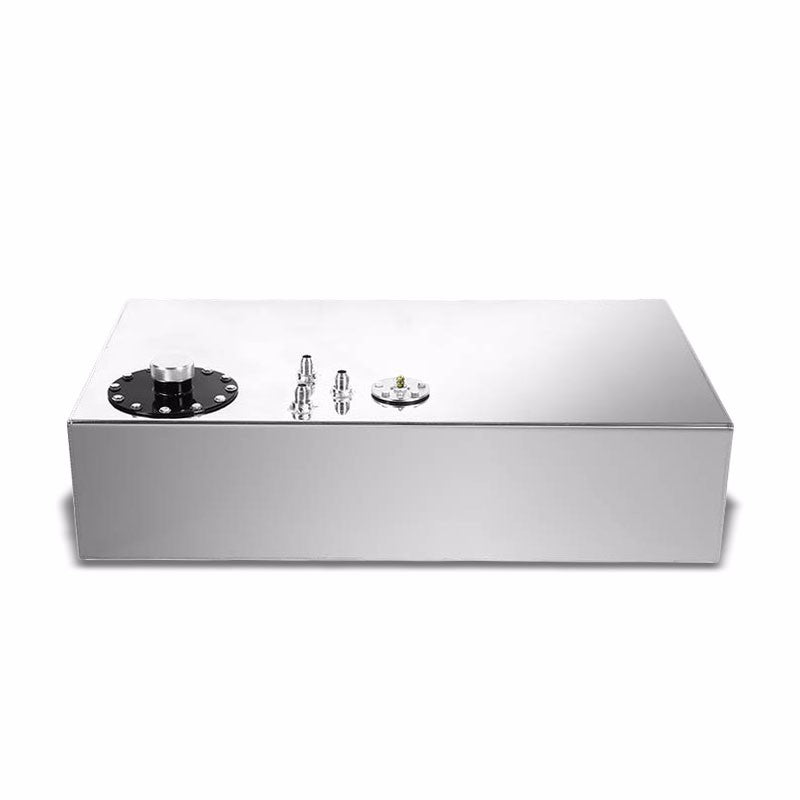 Polish Aluminum 17 Gallon/64.4L T2 Fuel Cell Tank/Black Cap Door+Level Sender-Performance-BuildFastCar