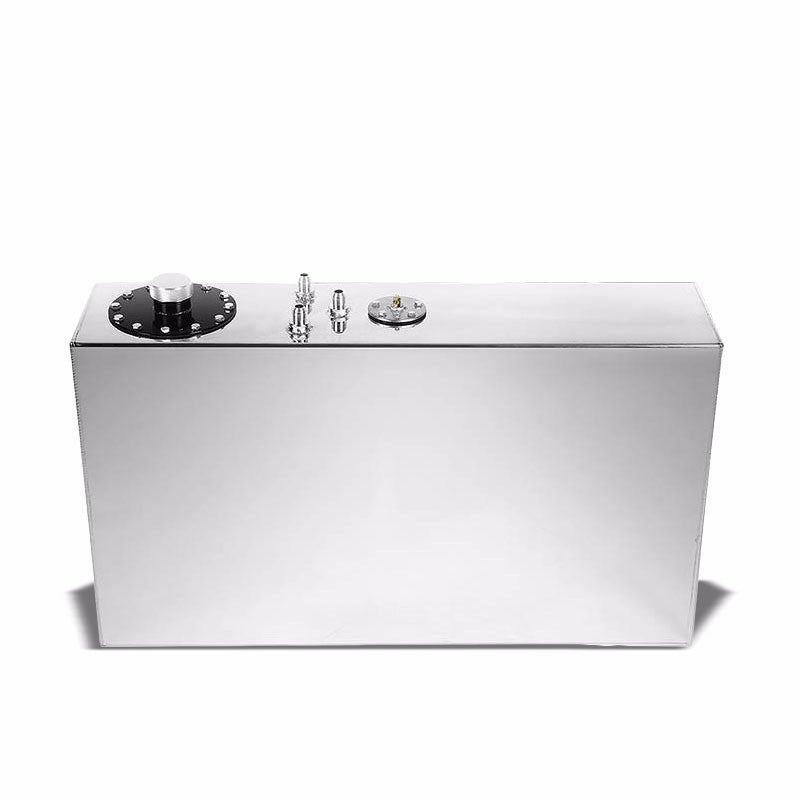 Polish Aluminum 17 Gallon/64.4L Gas Fuel Cell Tank/Black Cap Door+Level Sender-Performance-BuildFastCar