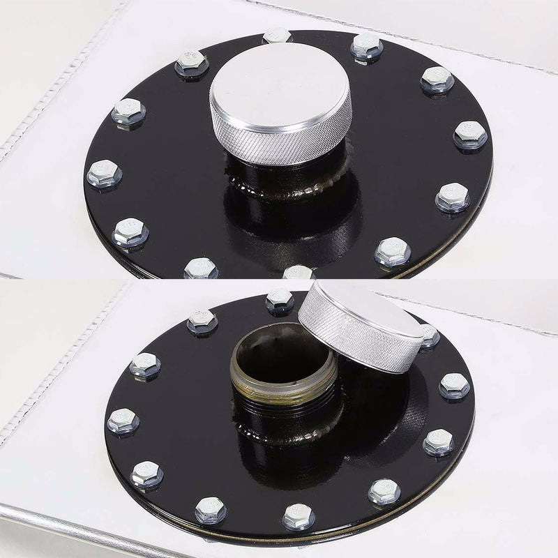 Polish Aluminum 17 Gallon/64.4L Gas Fuel Cell Tank/Black Cap Door+Level Sender-Performance-BuildFastCar