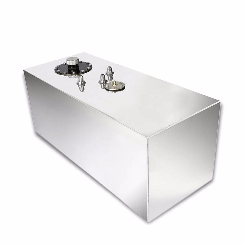 Polish Aluminum 19 Gallon/72L Gas Fuel Cell Tank/Black Cap Door+Level Sender-Performance-BuildFastCar