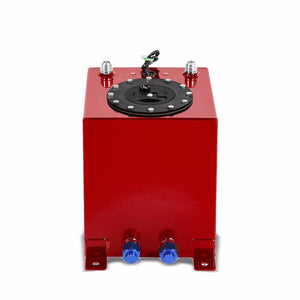 Red Aluminum 2.5 Gallon/9.5L Gas Fuel Cell Tank/Black Cap Door+Level Sender-Performance-BuildFastCar
