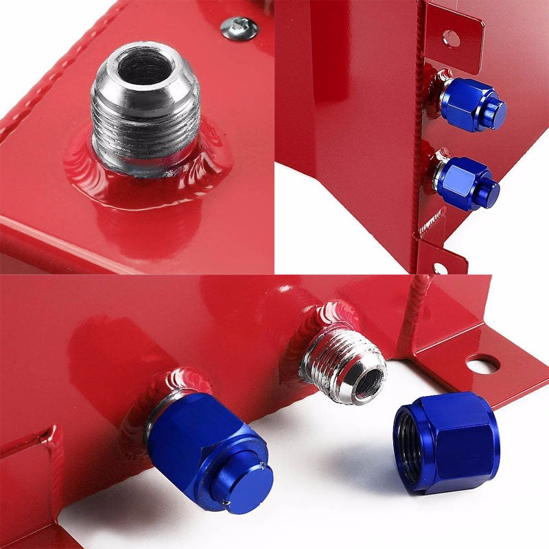 Red Aluminum 2.5 Gallon/9.5L Gas Fuel Cell Tank/Black Cap Door+Level Sender-Performance-BuildFastCar