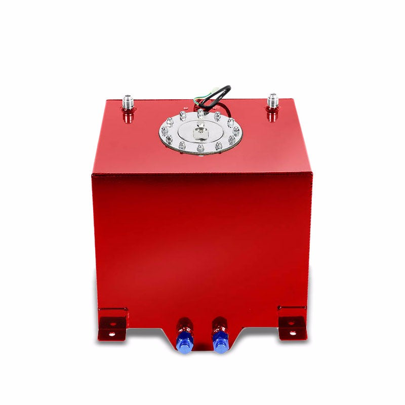 Red Aluminum 5 Gallon/18.8L Gas Fuel Cell Tank/Polish Cap Door+Level Sender-Performance-BuildFastCar