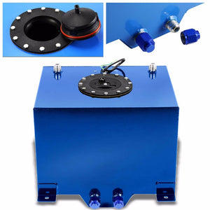 Blue Aluminum 8 Gallon/30.5L Gas Fuel Cell Tank/Black Cap Door+Level Sender-Performance-BuildFastCar