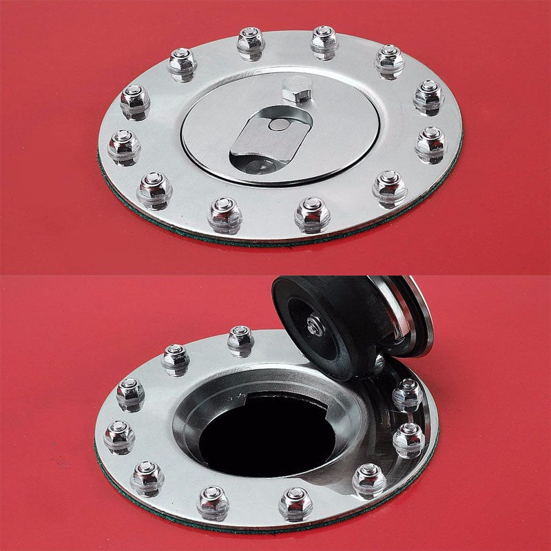 Red Aluminum 20 Gallon/76L Fuel Cell Tank/Polish Cap Door/2.0" Sump+Level Sender-Performance-BuildFastCar