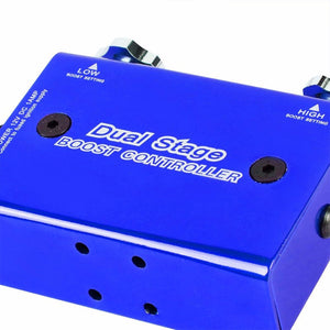Blue Dual Stage Adjustable 1-30 PSI Turbo Boost Control+Black 44mm 14 PSI V-Band Turbo Wastegate Kit-Performance-BuildFastCar