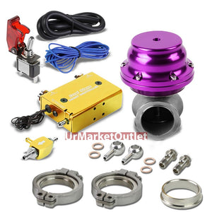 Gold Dual Stage Adjustable 1-30 PSI Turbo Boost Control+Purple 44mm 14 PSI V-Band Turbo Wastegate-Performance-BuildFastCar
