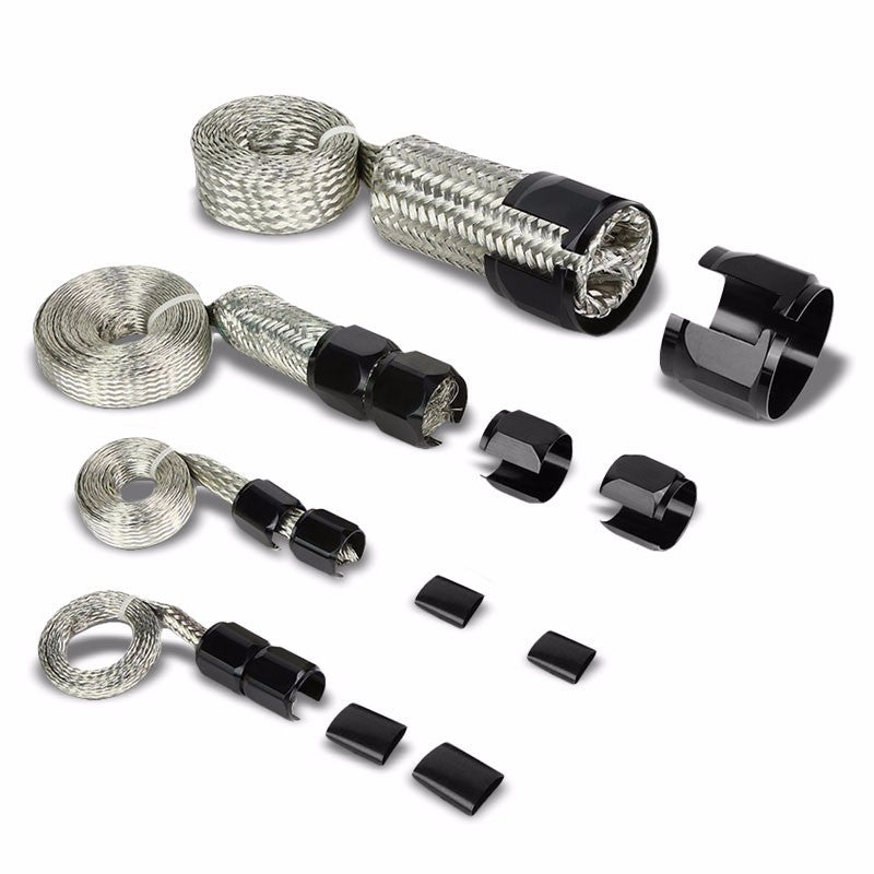 Stainless Steel Black Braided Hose Dress Up Kit Oil/Fuel/Vacuum/Radiator/Heater-Performance-BuildFastCar