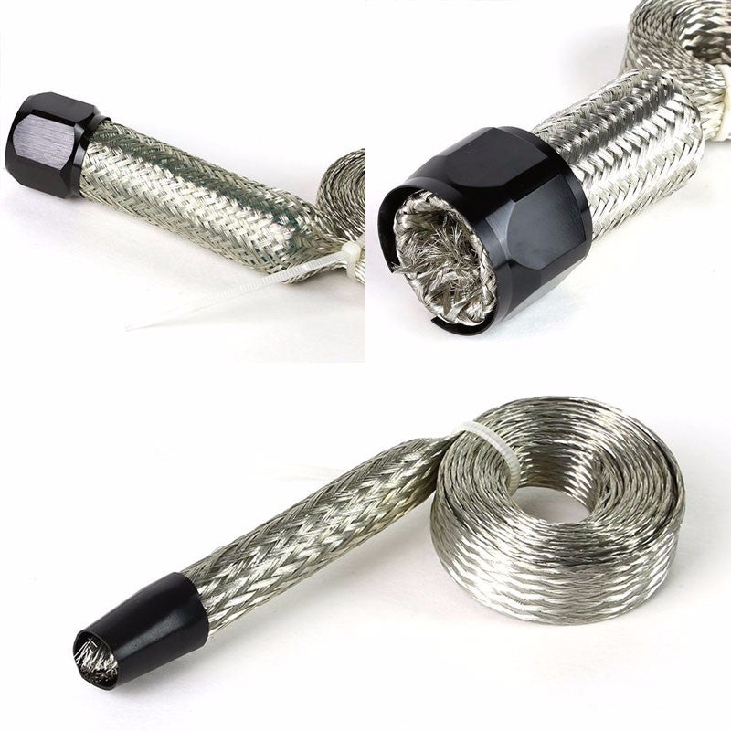 Stainless Steel Black Braided Hose Dress Up Kit Oil/Fuel/Vacuum/Radiator/Heater-Performance-BuildFastCar