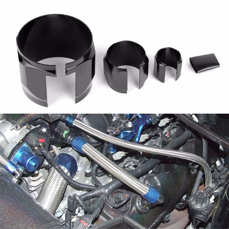 Stainless Steel Black Braided Hose Dress Up Kit Oil/Fuel/Vacuum/Radiator/Heater-Performance-BuildFastCar