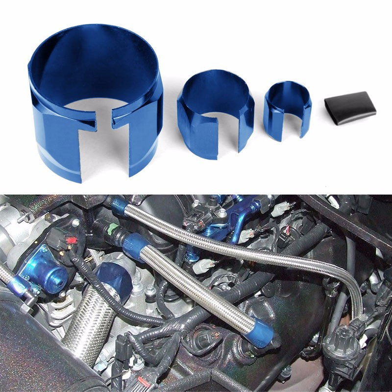 Stainless Steel Blue Braided Hose Dress Up Kit Oil/Fuel/Vacuum/Radiator/Heater-Performance-BuildFastCar