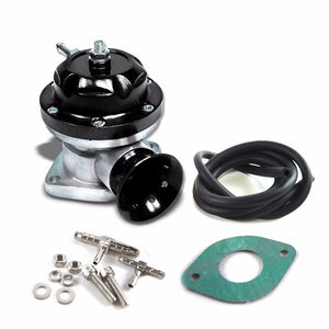 Black Type-RS Style Turbo Blow Off Valve BOV+Silver 9.5L/2.5 OD Dual Flange Pipe-Performance-BuildFastCar