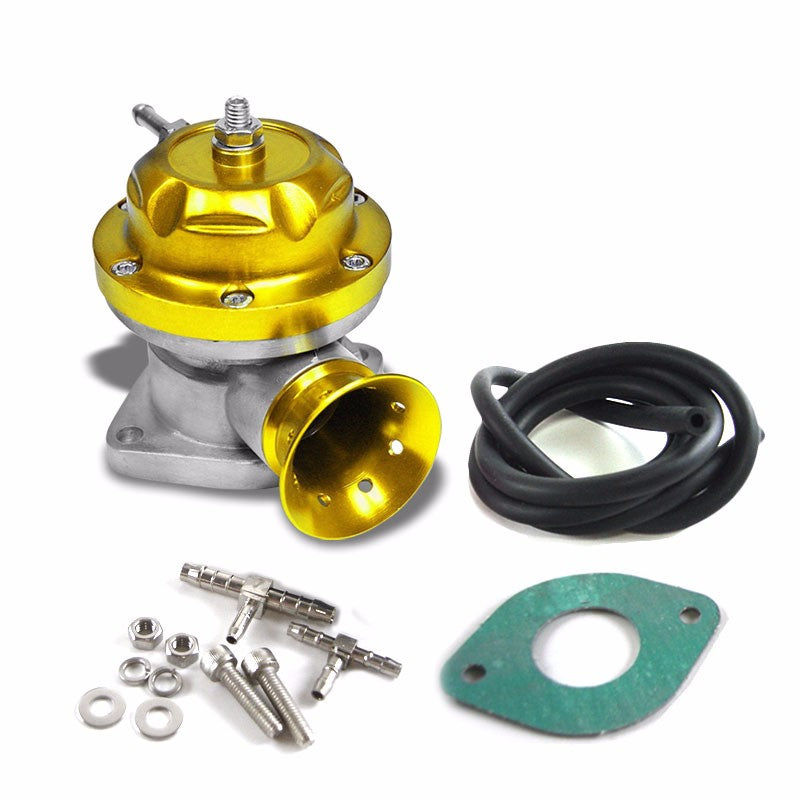 Gold Aluminum Type-RS Style 2.5&quot; Inlet Adapter 30 PSI Turbo Blow Off Valve BOV-Performance-BuildFastCar