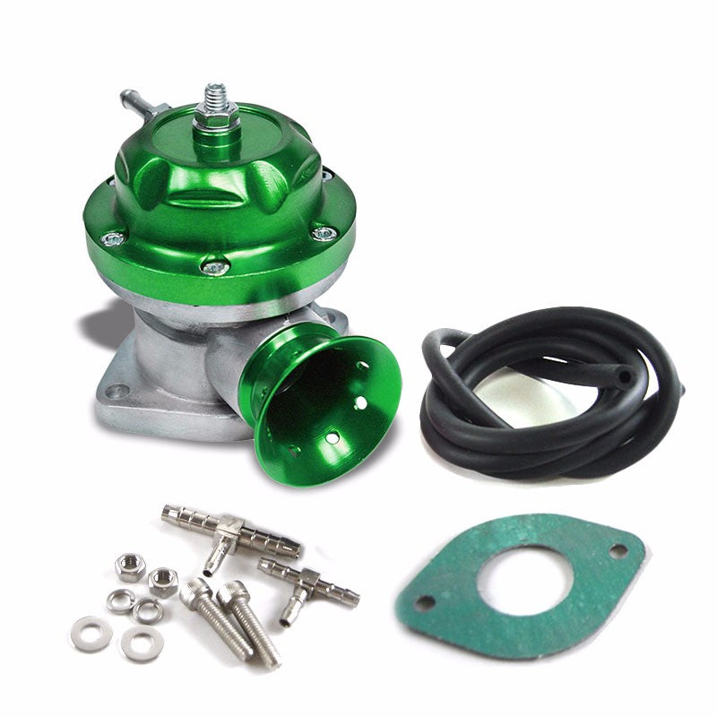 Green Aluminum Type-RS Style 2.5&quot; Inlet Adapter 30 PSI Turbo Blow Off Valve BOV-Performance-BuildFastCar