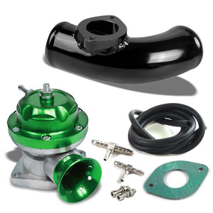 Green Type-RS Turbo Turbocharger Blow Off Valve BOV+Black 8" Curve Flange Pipe-Performance-BuildFastCar