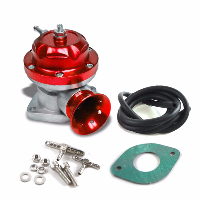 Red Aluminum Type-RS Style 2.5&quot; Inlet Adapter 30 PSI Turbo Blow Off Valve BOV-Performance-BuildFastCar