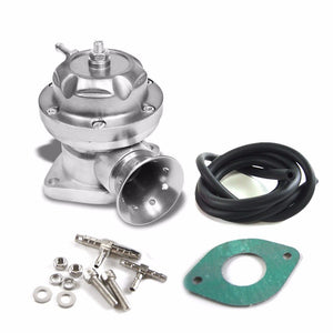 Silver Type-RS Style Turbo Blow Off Valve BOV+Blue 9.5"L Two Port Flange Pipe-Performance-BuildFastCar