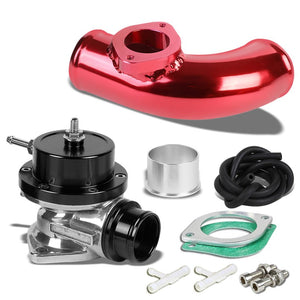 Type-S Turbo 30PSI Blow Off Valve BOV BLK+Red 2.5" Flange Adapter 80D Curve Pipe-Performance-BuildFastCar