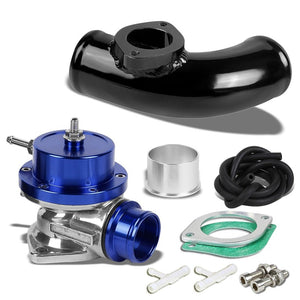 Type-S Turbo 30PSI Blow Off Valve BOV BL+Black 2.5" Flange Adapter Curve Pipe-Performance-BuildFastCar