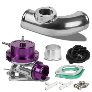 Type-S Turbo 30PSI Blow Off Valve BOV PP+Silver 2.5" Flange Adapter Curve Pipe-Performance-BuildFastCar