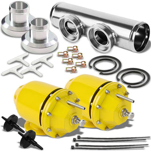 Gold Aluminum SSQV/SQV Blow Off Valve TYA2+Silver Straight Port BOV Flange Pipe-Performance-BuildFastCar