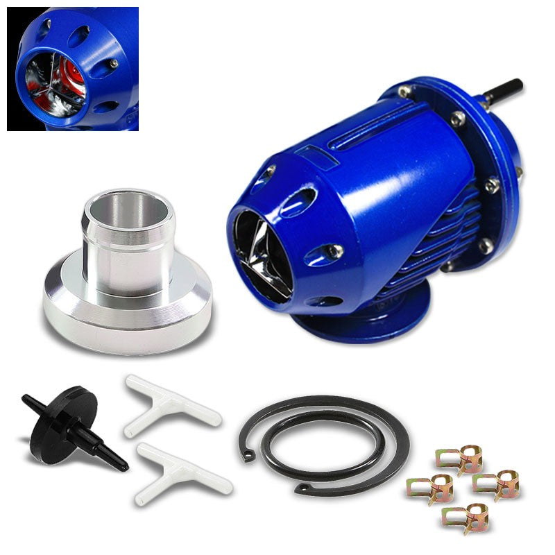 Aluminum Adjustable Billet Anodized T-2 Turbo SQV Blow Off Valve BOV Blue 2.5&quot;-Performance-BuildFastCar