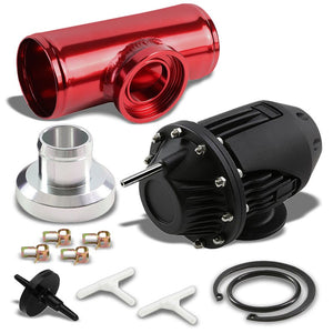 Black SSQV Billet Anodized 30PSI Blow Off Valve BOV+Red Straight Adapter Pipe-Performance-BuildFastCar