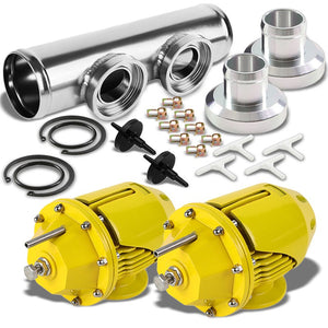 Gold SSQV Adjust PSI Turbo Blow Off Valve BOV+Silver 9.5" Straight Flange Pipe-Performance-BuildFastCar
