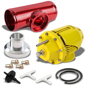 Gold SSQV Billet Anodized 30PSI Blow Off Valve BOV+Red Straight Adapter Pipe-Performance-BuildFastCar