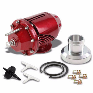 Red SSQV Turbo Intercooler Blow Off Valve BOV+Black Dual Adapter Flange Pipe-Performance-BuildFastCar