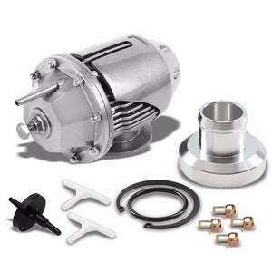 Silver SSQV Style Turbocharger Blow Off Valve BOV+9.5" Dual Straight Flange Pipe-Performance-BuildFastCar