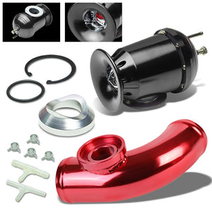 Black SSQV Turbo Intercooler Blow Off Valve BOV+Red 8"L/80D Flange Adapter Pipe-Performance-BuildFastCar