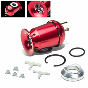 Red SSQV Aluminum 30PSI Blow Off Valve BOV+Silver 9.5"L/2.5"OD Dual Port Pipe-Performance-BuildFastCar
