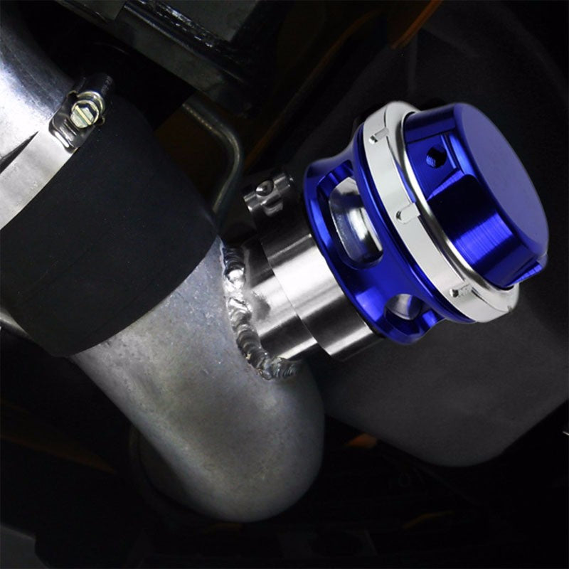 Blue 50MM 35PSI Boost V-Band Turbo/Turbocharger Blow Off Valve BOV Spring+Flange-Performance-BuildFastCar
