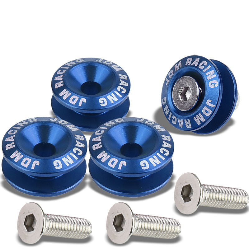 4Pcs Blue Rivet Quick Release Fasteners Bolt for Bumper/Fender/Hatch/Lip/Trunk-Exterior-BuildFastCar