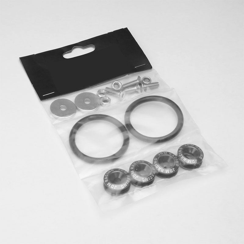 4Pcs Gun Metal Rivet Quick Fasteners+Bolt+Ring for Bumper/Fender/Hatch/Lip/Trunk-Exterior-BuildFastCar